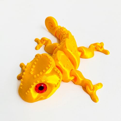 KXWDKJ 3D-Tiere, bewegliche Tiere, Chamäleon, 14 cm, für Zuhause, Büro, Chefschreibtisch, Dekoration (Seidengold) von KXWDKJ
