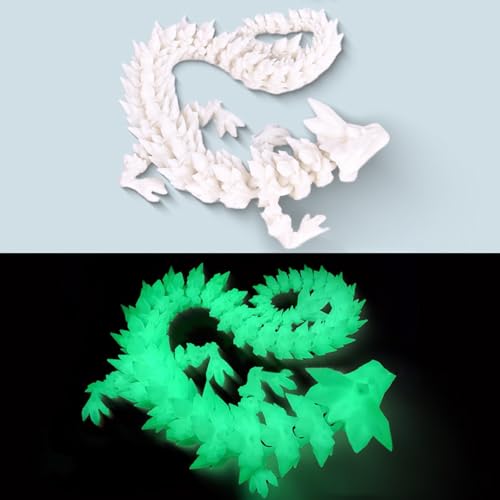 KXWDKJ 3D-gedruckte Drachen, 3D-gedrucktes Spielzeug für Zuhause, Büro, Bürodekoration, Schreibtischspielzeug (45 cm, leuchtendes Grün) von KXWDKJ