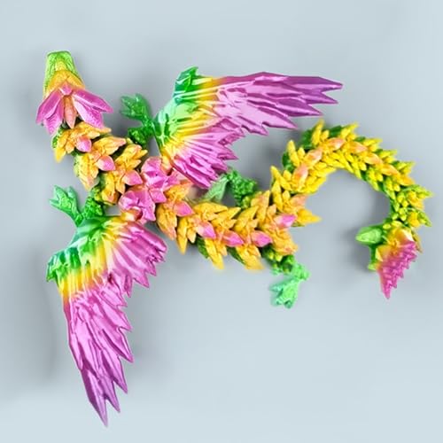 KXWDKJ 3D-gedruckte Fidgets, 3D-Drache mit Flügeln für Zuhause, Büro, Bürodekoration, Schreibtischspielzeug (45 cm, Waldfarbe) von KXWDKJ