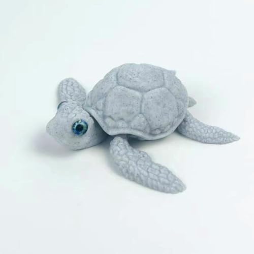 KXWDKJ 3D-gedruckte Fidgets, 3D-gedrucktes Spielzeug, Meeresschildkröte, PLA-Material für Zuhause, Büro, Chef, Schreibtisch, Dekoration, Aquarium, Landschaftsbau (Grau) von KXWDKJ