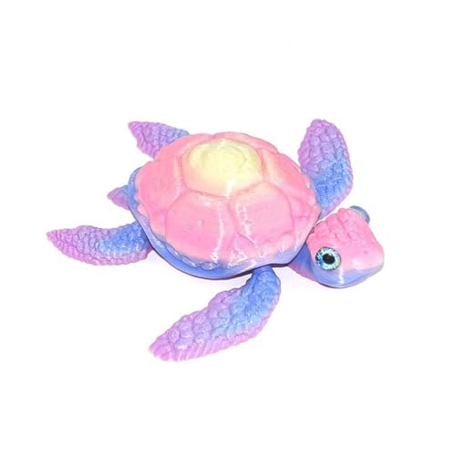 KXWDKJ 3D-gedruckte Fidgets, 3D-gedrucktes Spielzeug, Meeresschildkröte, PLA-Material für Zuhause, Büro, Chef, Schreibtisch, Dekoration, Aquarium, Landschaftsbau (Rainbow01) von KXWDKJ