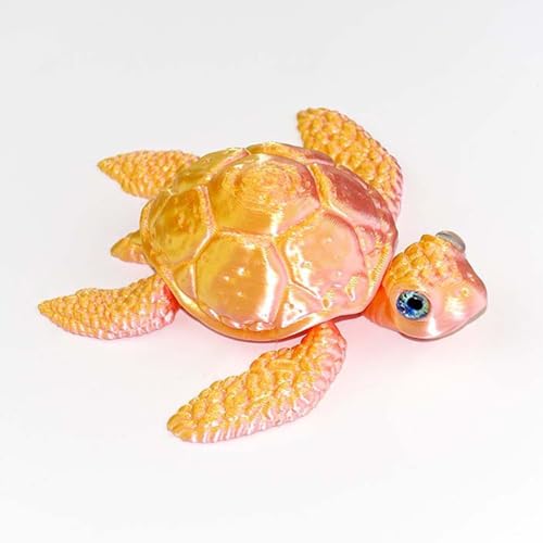 KXWDKJ 3D-gedruckte Fidgets, 3D-gedrucktes Spielzeug, Meeresschildkröte, PLA-Material für Zuhause, Büro, Chef, Schreibtisch, Dekoration, Aquarium, Landschaftsbau (Roségold) von KXWDKJ
