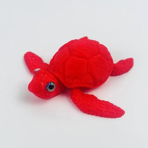 KXWDKJ 3D-gedruckte Fidgets, 3D-gedrucktes Spielzeug, Meeresschildkröte, PLA-Material für Zuhause, Büro, Chef, Schreibtisch, Dekoration, Aquarium, Landschaftsbau (Rot) von KXWDKJ