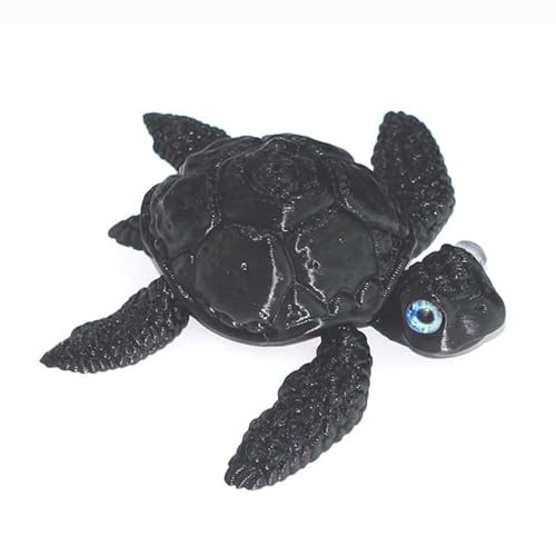 KXWDKJ 3D-gedruckte Fidgets, 3D-gedrucktes Spielzeug, Meeresschildkröte, PLA-Material für Zuhause, Büro, Chef, Schreibtisch, Dekoration, Aquarium, Landschaftsbau (schwarz) von KXWDKJ