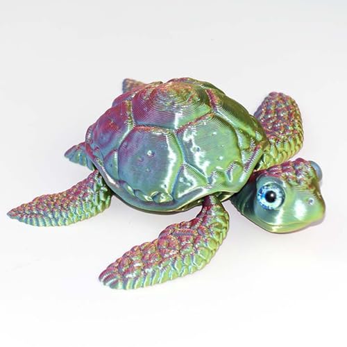 KXWDKJ 3D-gedruckte Fidgets, 3D-gedrucktes Tier, Meeresschildkröte, PLA-Material für Zuhause, Büro, Chef, Schreibtisch, Dekoration, Aquarium, Landschaftsbau (bunt) von KXWDKJ