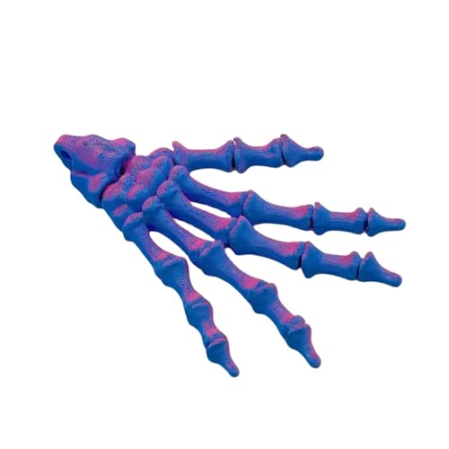 KXWDKJ 3D-gedruckte Fidgets: 3D-gedruckte Halloween-Skeletthand (10 cm), für stimmungsvolle Halloween-Dekoration (Blue Purple) von KXWDKJ