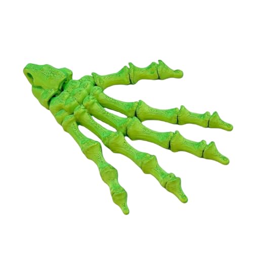KXWDKJ 3D-gedruckte Fidgets: 3D-gedruckte Halloween-Skeletthand (10 cm), für stimmungsvolle Halloween-Dekoration (Green Gold) von KXWDKJ
