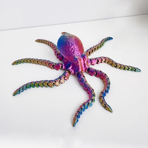 KXWDKJ 3D-gedruckte Tiere, 3D-Druck, Krake, 17 cm, für Zuhause, Büro, Chefschreibtisch, Dekoration (Seidengold) von KXWDKJ