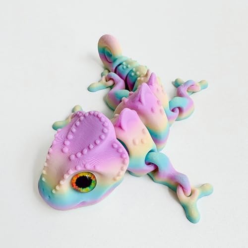 KXWDKJ 3D-gedrucktes Fidgets-Spielzeug, Chamäleon, 14 cm, für Zuhause, Büro, Chef, Schreibtisch, Dekoration (Regenbogen) von KXWDKJ