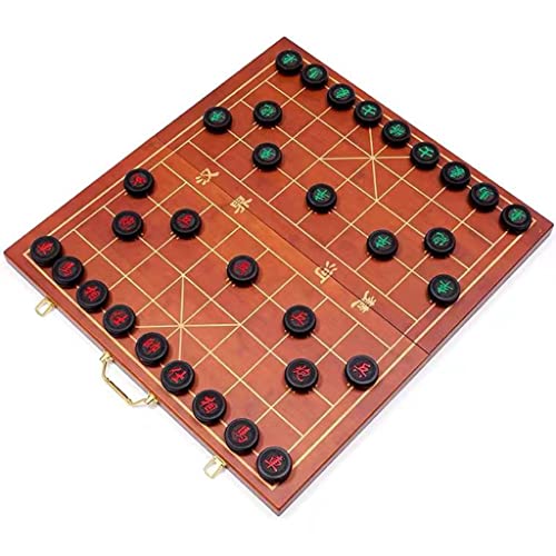 Chinesisches Schachspiel, tragbar, faltbar, chinesisches Xiangqi, Geschicklichkeitspädagogisches Tischspiel, pädagogisches Strategiespiel for Party/Familienaktivitäten/Erwachsene(Size:4.8cm/1.9") von KXXNYA