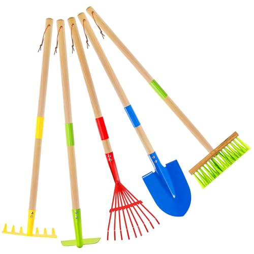 Gartenwerkzeug Strandschaufeln für Kinder, 69,8 cm, Metall, Strandschaufeln, abnehmbare Sandspaten mit Holzgriffen für Kinder, Graben und Schaufeln von KY-Tech