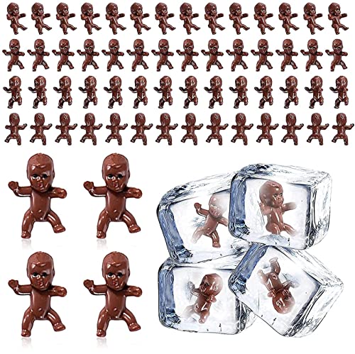 KY-Tech Winzige Kunststoff-Babys, 100 Stück, 2,5 cm, Mini-Baby-Eiswürfel, Babypuppe für Babyparty, Party, Spielzubehör, Dekoration, Halloween-Puppe, Halloween-Dekoration (100 Stück, schwarz) von KY-Tech
