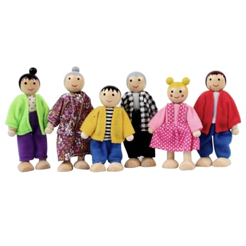 KYEQATY Dolls House People 6 Familienfiguren Holzpuppenhaus Figuren Dress Up Happy Family Puppen mit niedlichen Ausdrücken für Jungen und Mädchen Geschenk Kinder Kinder Spielzeug Spielzeug KYEQATY Dolls House People 6 Familienfiguren Holzpuppenhaus Figuren Dress Up Happy Family Puppen mit niedlichen Ausdrücken für Jungen und Mädchen Geschenk Kinder Kinder Spielzeug Spielzeug von KYEQATY