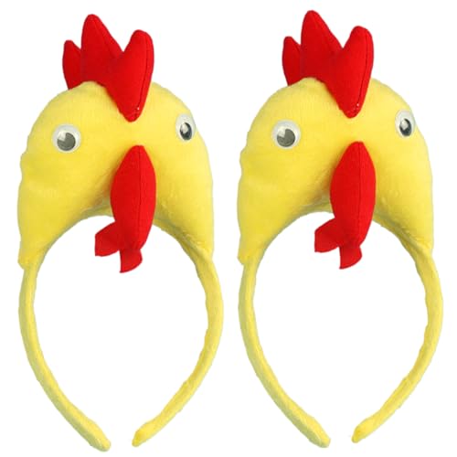 KYEQATY Hühnchenkostüm Halloween Chicken Stirnband 2pcs süße lustige Hühnerhut kostenlose Größe Dekorative Rooster Hut Hühnchen Stirnbänder für Halloween Dress Up Party Bühne KYEQATY Hühnchenkostüm Halloween Chicken Stirnband 2pcs süße lustige Hühnerhut kostenlose Größe Dekorative Rooster Hut Hühnchen Stirnbänder für Halloween Dress Up Party Bühne von KYEQATY