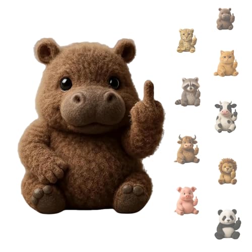Mittelfinger Tiere, Stressminderndes Weiches Plüsenspielzeug, Humor, Ausdrucksstarke Gesten, Desktopdekoration, Neuheit Und Einzigartigkeit, Emotionale Unterstützung von KYGVHOHI