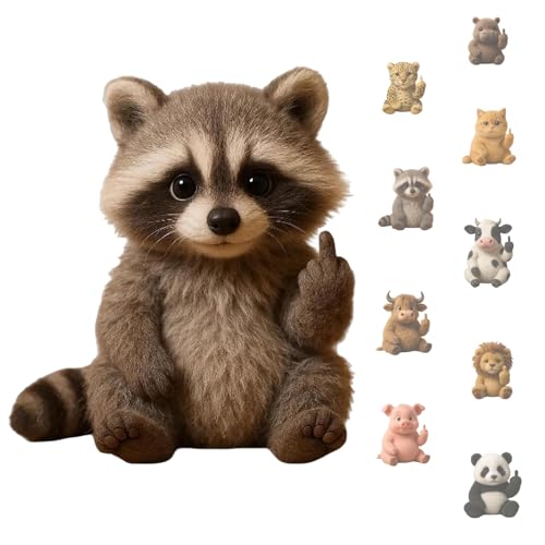 Mittelfinger Tiere, Stressminderndes Weiches Plüsenspielzeug, Humor, Ausdrucksstarke Gesten, Desktopdekoration, Neuheit Und Einzigartigkeit, Emotionale Unterstützung von KYGVHOHI
