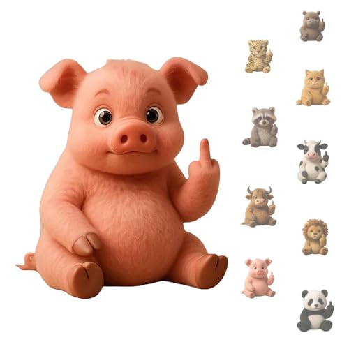 Mittelfinger Tiere, Stressminderndes Weiches Plüsenspielzeug, Humor, Ausdrucksstarke Gesten, Desktopdekoration, Neuheit Und Einzigartigkeit, Emotionale Unterstützung von KYGVHOHI