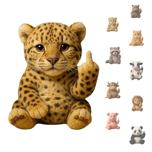 Mittelfinger Tiere, Stressminderndes Weiches Plüsenspielzeug, Humor, Ausdrucksstarke Gesten, Desktopdekoration, Neuheit Und Einzigartigkeit, Emotionale Unterstützung von KYGVHOHI