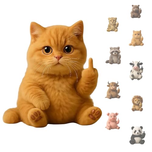 Mittelfinger Tiere, Stressminderndes Weiches Plüsenspielzeug, Humor, Ausdrucksstarke Gesten, Desktopdekoration, Neuheit Und Einzigartigkeit, Emotionale Unterstützung von KYGVHOHI
