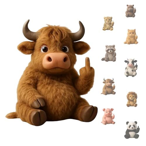 Mittelfinger Tiere, Stressminderndes Weiches Plüsenspielzeug, Humor, Ausdrucksstarke Gesten, Desktopdekoration, Neuheit Und Einzigartigkeit, Emotionale Unterstützung von KYGVHOHI