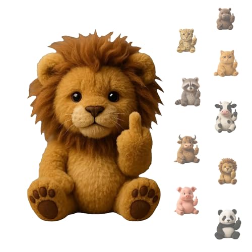 Mittelfinger Tiere, Stressminderndes Weiches Plüsenspielzeug, Humor, Ausdrucksstarke Gesten, Desktopdekoration, Neuheit Und Einzigartigkeit, Emotionale Unterstützung von KYGVHOHI