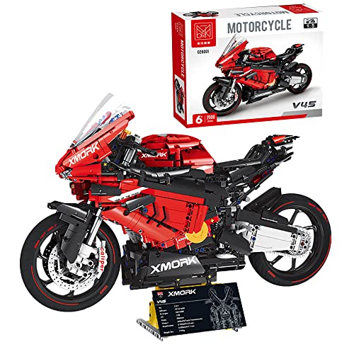 KYLI Technik Motorrad für Ducati V4 S, 2008 Teile Technic Motorrad Klemmbausteine kompatibel mit Lego Technik (Enthält Originalverpackung) von KYLI