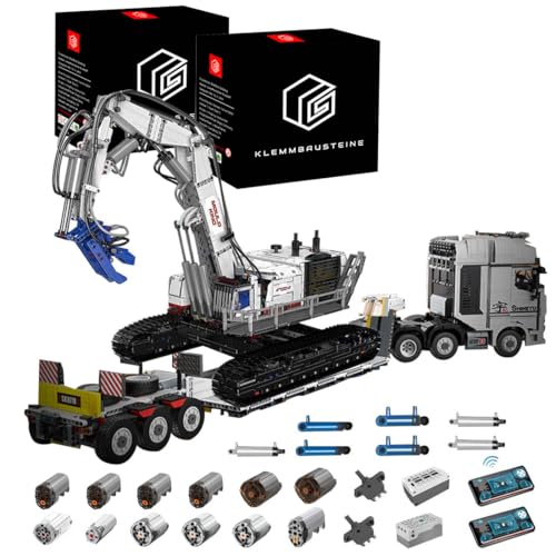 KYLON Technik LKW mit Anhänger, Technik Abbruchkran, 8500+ Teile Technik Truck mit Tieflader, Technik Raupen-Bagger mit Tieflader Set Kompatibel mit Technik LKW, Technik Bagger KYLON Technik LKW mit Anhänger, Technik Abbruchkran, 8500+ Teile Technik Truck mit Tieflader, Technik Raupen-Bagger mit Tieflader Set Kompatibel mit Technik LKW, Technik Bagger von KYLON