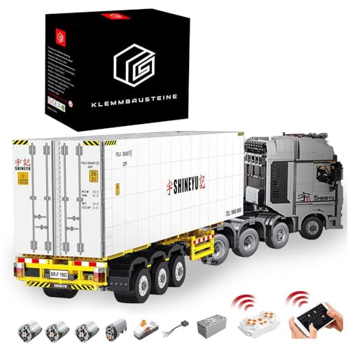 KYLON Technik LKW Mit Container, 4281+ Teile Mit Anhänger und Motor, Truck Bausatz Kompatibel Mit Iego von KYLON