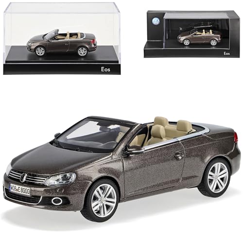KYOSHO Volkwagen EOS Cabrio Oak Braun Offen Ab 2010 Facelift 1/43 Modell Auto Modellauto von Guoml
