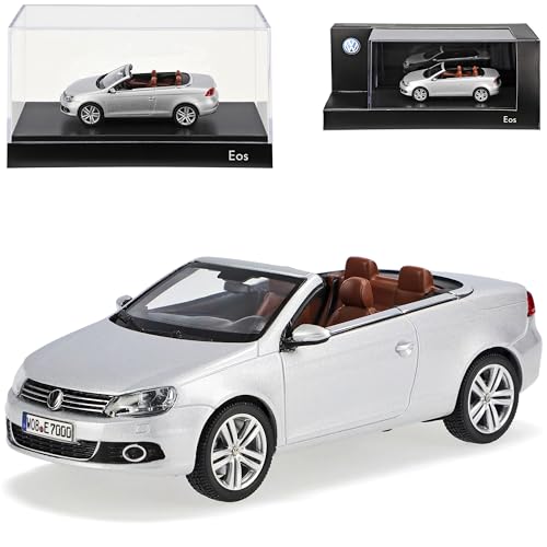 KYOSHO Volkwagen EOS Cabrio Silber Offen Ab 2010 Facelift 1/43 Modell Auto Modellauto von Kyosho