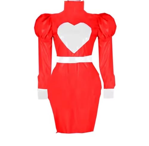 KYXSPINWARDPV Cosplay-Kostüm, Clubwear, Puffärmel, Dienstmädchenkleid, nasses Kleid mit Schürze, Lolita, PVC, langärmelig, Sissy-Kleider, rot, 3XL KYXSPINWARDPV Cosplay-Kostüm, Clubwear, Puffärmel, Dienstmädchenkleid, nasses Kleid mit Schürze, Lolita, PVC, langärmelig, Sissy-Kleider, rot, 3XL von KYXSPINWARDPV
