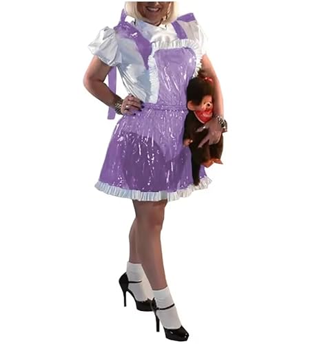 KYXSPINWARDPV Dienstmädchenkleid für Herren, Sissy Maid Lolita, Cosplay-Kostüm, transparentes PVC-Leder, personalisierbar, Rosa, Größe 7XL KYXSPINWARDPV Dienstmädchenkleid für Herren, Sissy Maid Lolita, Cosplay-Kostüm, transparentes PVC-Leder, personalisierbar, Rosa, Größe 7XL von KYXSPINWARDPV