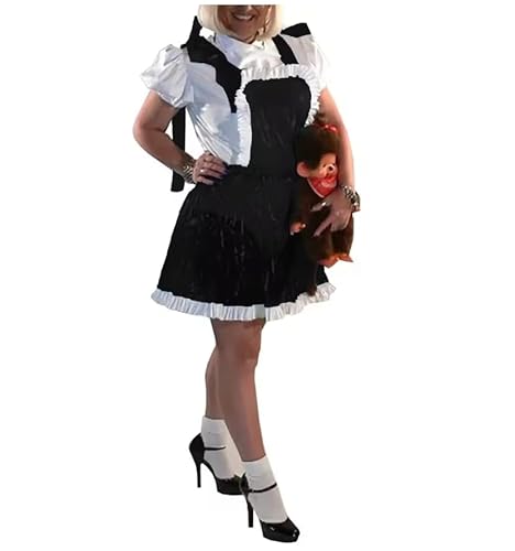 KYXSPINWARDPV Dienstmädchenkleid für Herren, Sissy Maid Lolita, Cosplay-Kostüm, transparentes PVC-Leder, personalisierbar, Schwarz, Größe 3XL KYXSPINWARDPV Dienstmädchenkleid für Herren, Sissy Maid Lolita, Cosplay-Kostüm, transparentes PVC-Leder, personalisierbar, Schwarz, Größe 3XL von KYXSPINWARDPV