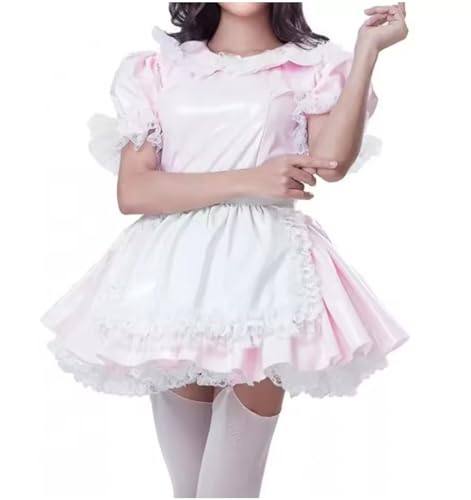 KYXSPINWARDPV Halloween Sissy PVC-Kleid, abschließbar, Dienstmädchen, Cosplay, personalisierbar, Rosa, Größe 7XL KYXSPINWARDPV Halloween Sissy PVC-Kleid, abschließbar, Dienstmädchen, Cosplay, personalisierbar, Rosa, Größe 7XL von KYXSPINWARDPV