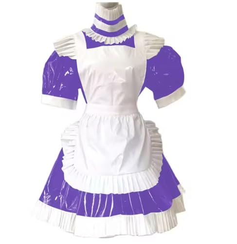 KYXSPINWARDPV PVC-Kleid für Erwachsene, abschließbar, Uniform, Puffärmel, Wetlook mit Schürze, Crossdresser, Cosplay, Kostüm, Lila, 6XL KYXSPINWARDPV PVC-Kleid für Erwachsene, abschließbar, Uniform, Puffärmel, Wetlook mit Schürze, Crossdresser, Cosplay, Kostüm, Lila, 6XL von KYXSPINWARDPV