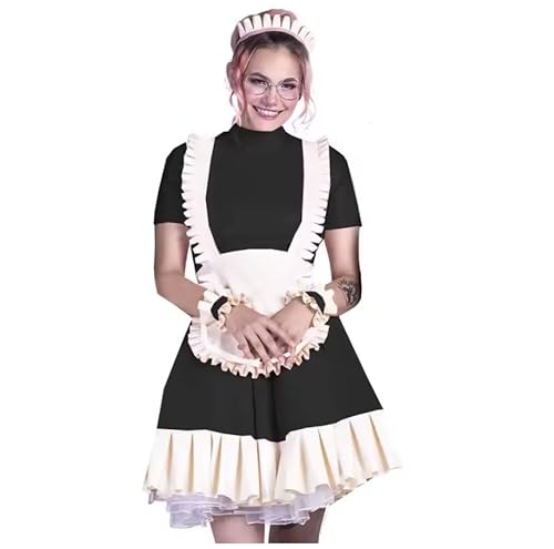 KYXSPINWARDPV PVC-Kostüm für Mädchen, Cosplay, Uniform, Übergröße, Halloween, Sissy-Kleid, Schwarz, Größe 7XL KYXSPINWARDPV PVC-Kostüm für Mädchen, Cosplay, Uniform, Übergröße, Halloween, Sissy-Kleid, Schwarz, Größe 7XL von KYXSPINWARDPV