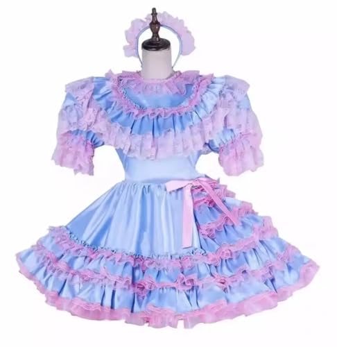 KYXSPINWARDPV Sissy Abschließbares Kleid, Dienstmädchen, Cosplay, Karneval, Kostüm, personalisierbar, Blau, Größe 6XL KYXSPINWARDPV Sissy Abschließbares Kleid, Dienstmädchen, Cosplay, Karneval, Kostüm, personalisierbar, Blau, Größe 6XL von KYXSPINWARDPV