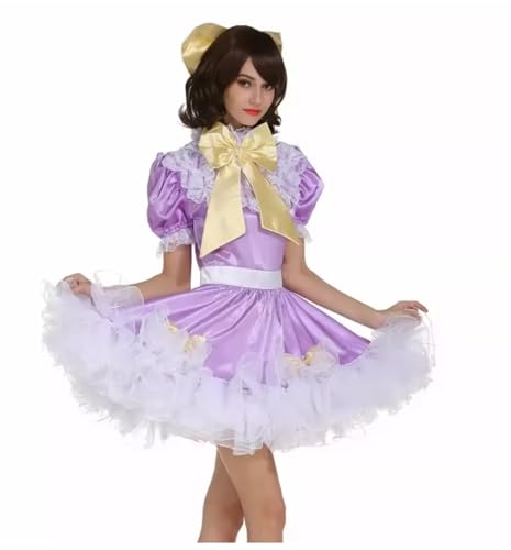 KYXSPINWARDPV Sissy Festliches Satinkleid, abschließbar, für Dienstmädchen, Cosplay-Kostüm, maßgeschneidert, Lila, Größe 4XL KYXSPINWARDPV Sissy Festliches Satinkleid, abschließbar, für Dienstmädchen, Cosplay-Kostüm, maßgeschneidert, Lila, Größe 4XL von KYXSPINWARDPV