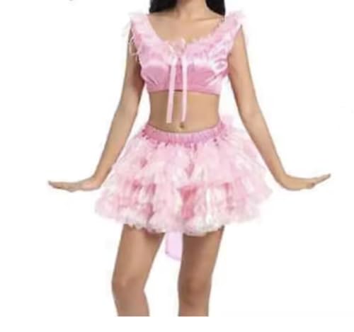KYXSPINWARDPV Sissy Maid Satinkleid, Cosplay-Kostüm, Halloween-Kostüm, personalisierbar, Rosa, Größe XL KYXSPINWARDPV Sissy Maid Satinkleid, Cosplay-Kostüm, Halloween-Kostüm, personalisierbar, Rosa, Größe XL von KYXSPINWARDPV