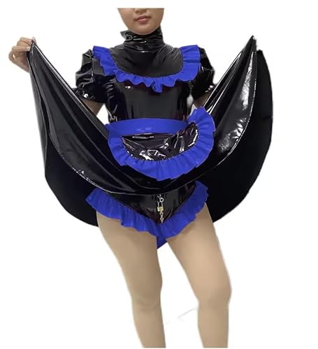 KYXSPINWARDPV Übergroße, abschließbare Sissy-Kleid, PVC, Lolita-Kostüm, Anime, Cosplay, Crossdressing, Uniform, Schürze, maßgeschneidert, Königsblau, Größe 5XL KYXSPINWARDPV Übergroße, abschließbare Sissy-Kleid, PVC, Lolita-Kostüm, Anime, Cosplay, Crossdressing, Uniform, Schürze, maßgeschneidert, Königsblau, Größe 5XL von KYXSPINWARDPV