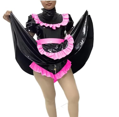 KYXSPINWARDPV Übergroße, abschließbare Sissy-Kleid, PVC, Lolita-Kostüme, Anime, Cosplay, Crossdressing, Uniform, Schürze, maßgeschneidert, Rosa, Größe 3XL KYXSPINWARDPV Übergroße, abschließbare Sissy-Kleid, PVC, Lolita-Kostüme, Anime, Cosplay, Crossdressing, Uniform, Schürze, maßgeschneidert, Rosa, Größe 3XL von KYXSPINWARDPV