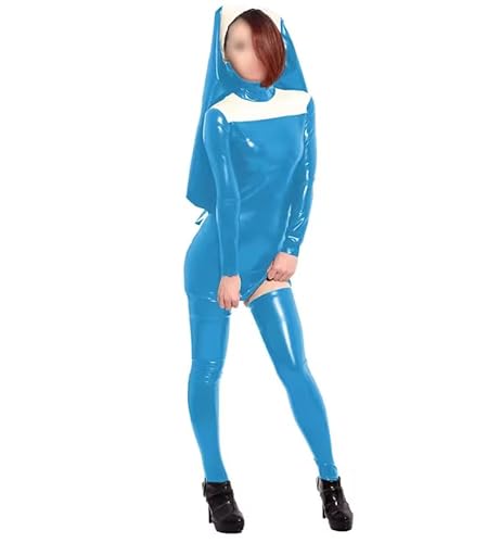KYXSPINWARDPV Wetlook Minikleid-Set für Erwachsene, Halloween, Party, Cosplay, Kostüm, PVC-Leder, Uniformen, Sissy-Maskerade, anpassbar, Seeblau, Größe 3XL KYXSPINWARDPV Wetlook Minikleid-Set für Erwachsene, Halloween, Party, Cosplay, Kostüm, PVC-Leder, Uniformen, Sissy-Maskerade, anpassbar, Seeblau, Größe 3XL von KYXSPINWARDPV