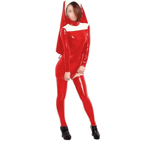 KYXSPINWARDPV Wetlook Minikleid-Set für Erwachsene, Halloween, Party, Cosplay, Kostüm, PVC-Leder, Uniformen, Sissy-Maskerade, personalisierbar, Rot, Größe 7XL KYXSPINWARDPV Wetlook Minikleid-Set für Erwachsene, Halloween, Party, Cosplay, Kostüm, PVC-Leder, Uniformen, Sissy-Maskerade, personalisierbar, Rot, Größe 7XL von KYXSPINWARDPV