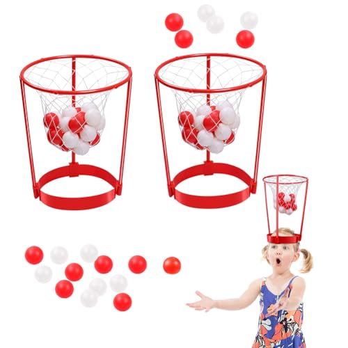 Basketball Spiele, 2 Set Head Basketballkorb Spielzeug für Kinder und Erwachsene-Basketballspiele Partyspiele Basketball-Spielzeug Schießspiel Mini Plastik Erwachsener Kind Partybedarf von KaMnik