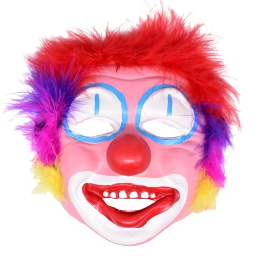Clown Maske Joker Maske Latex Reality Kopfbedeckung Karneval Party Maske Gruselige Maske für Kinder und Erwachsene Cosplay Requisiten Karneval Horror Film Rollenspiel Kostüm Maske von KaMnik
