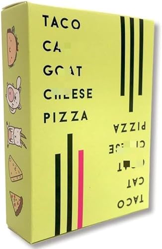 Ziege Käse Pizza Taco Cat Karte, Kartenspiel für Erwachsene und Kinder,Familien Wortspiel, Deckkartenspiele Tabletop Kartenspiele, Unterhaltsame Kartenspiel für 2-8 Spieler-Gelb von KaMnik