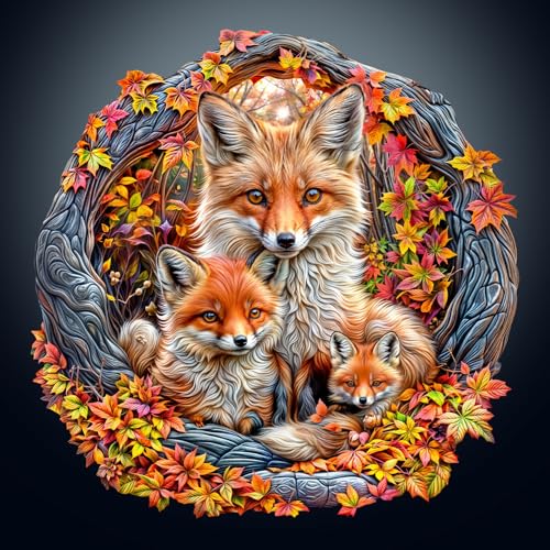 KaayeeWood Holzpuzzle Erwachsene,290 Teile 3D Vision Effekt Eltern-Kind Fuchs Holz Puzzle,Einzigartige Wooden Puzzle Mit Box Aus Holz Geburtstagsgeschenk für Erwachsene und Kinder KaayeeWood Holzpuzzle Erwachsene,290 Teile 3D Vision Effekt Eltern-Kind Fuchs Holz Puzzle,Einzigartige Wooden Puzzle Mit Box Aus Holz Geburtstagsgeschenk für Erwachsene und Kinder von KaayeeWood