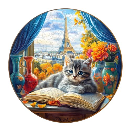 KaayeeWood Holzpuzzle Erwachsene,300 Teile 3D Vision Effekt Landschaft von Paris Holz Puzzle,Einzigartige Wooden Puzzle Mit Box Aus Holz Geburtstagsgeschenk für Erwachsene und Kinder von KaayeeWood