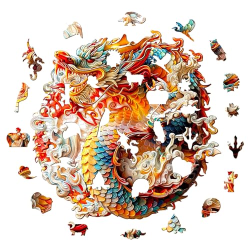 KaayeeWood Holzpuzzle Erwachsene,3D Vision Effekt Drachenbibliothek,Unregelmäßige Einzigartige Puzzle,Holz Puzzle Mit Box Aus Holz Geburtstagsgeschenk für Kinder (Chinesischer Drache, L) KaayeeWood Holzpuzzle Erwachsene,3D Vision Effekt Drachenbibliothek,Unregelmäßige Einzigartige Puzzle,Holz Puzzle Mit Box Aus Holz Geburtstagsgeschenk für Kinder (Chinesischer Drache, L) von KaayeeWood