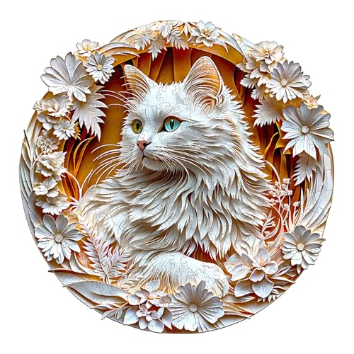 KaayeeWood Holzpuzzle Erwachsene,300 Teile 3D Vision Effekt Weiße Katze Holz Puzzle,Einzigartige Wooden Puzzle Mit Box Aus Holz Geburtstagsgeschenk für Erwachsene und Kinder KaayeeWood Holzpuzzle Erwachsene,300 Teile 3D Vision Effekt Weiße Katze Holz Puzzle,Einzigartige Wooden Puzzle Mit Box Aus Holz Geburtstagsgeschenk für Erwachsene und Kinder von KaayeeWood